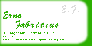erno fabritius business card